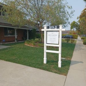 White Double Post Sign