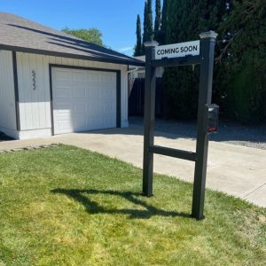 “Long” Black Double Post Sign